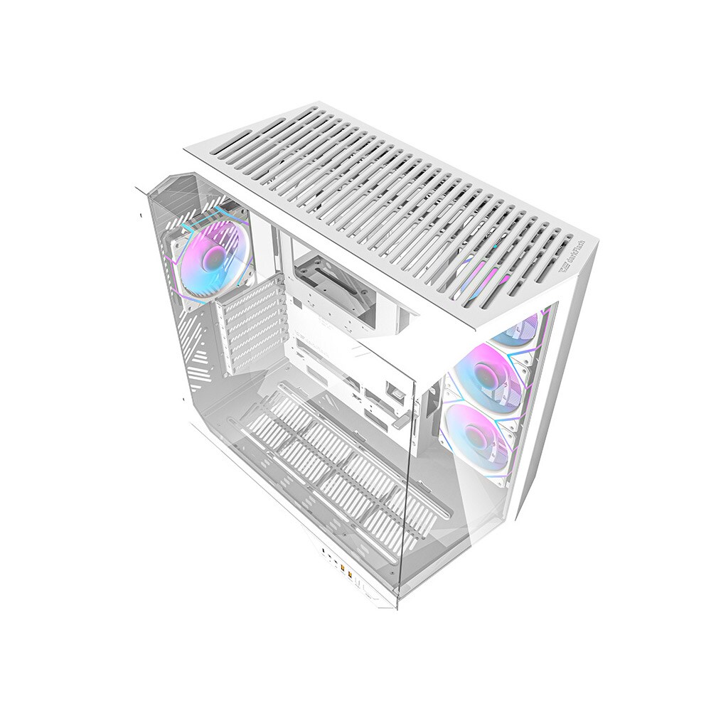 Darkflash DY470 Datorchassi med 4 ARGB fläktar - Vit
