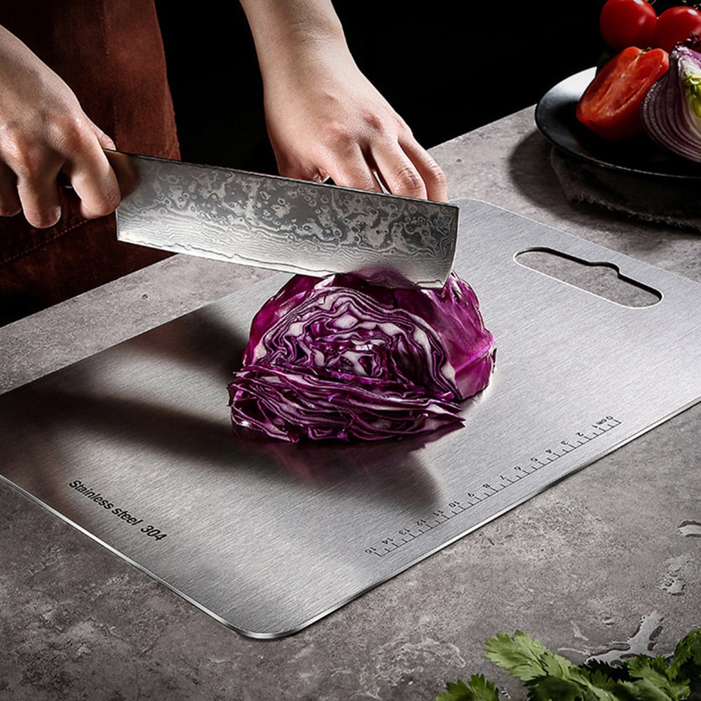 Skärbräda i rostfritt stål – 20 x 29 cm