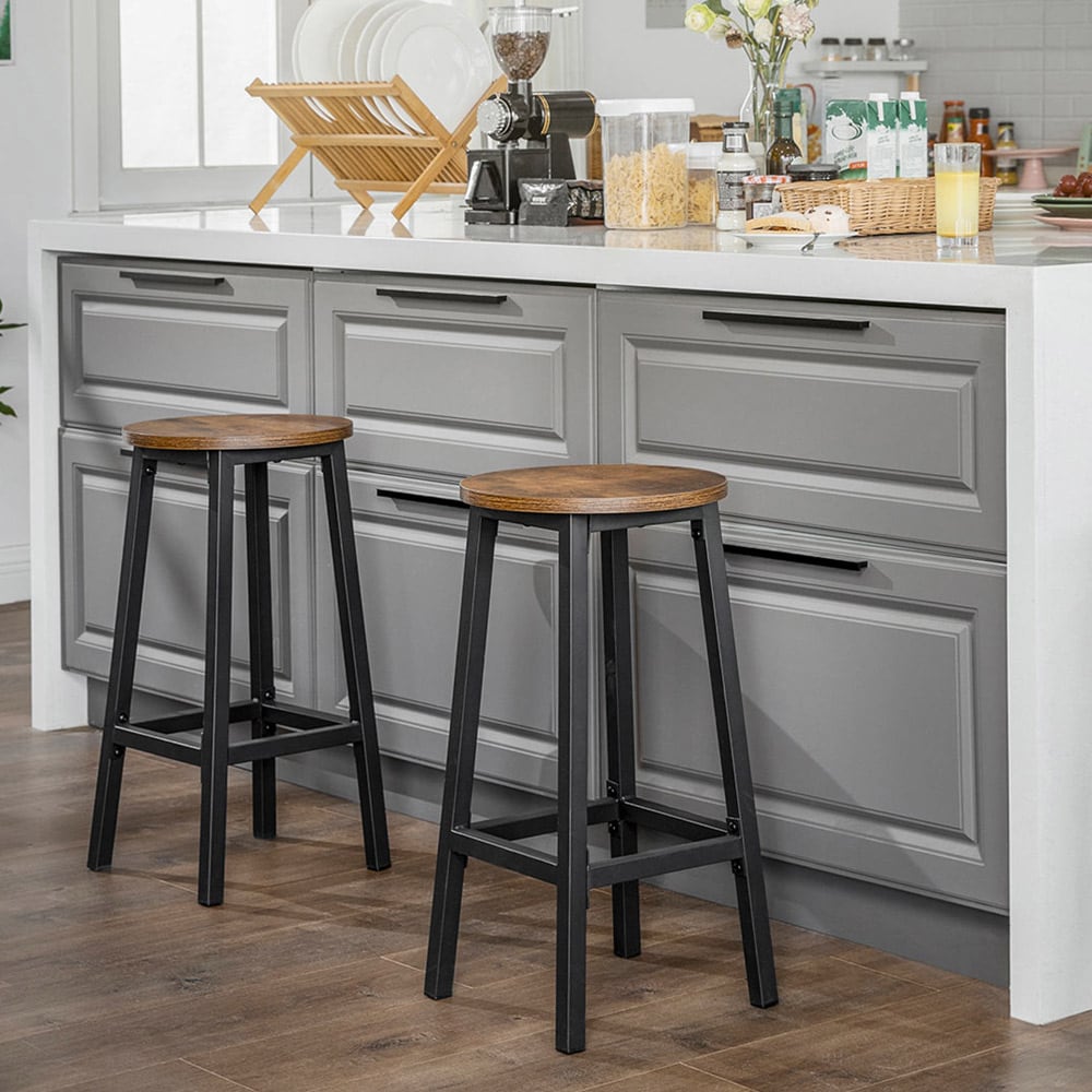 Barstolar 65 cm - Rustik Brun och Svart