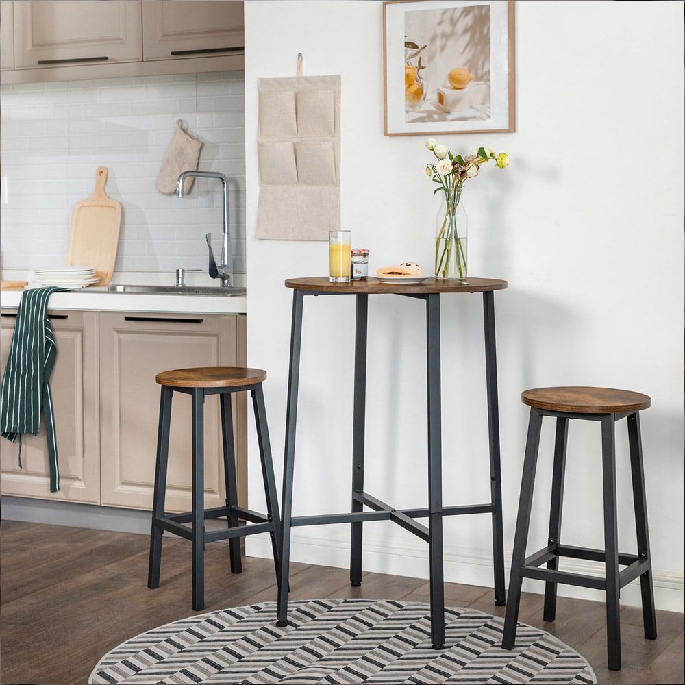 Barstolar 65 cm - Rustik Brun och Svart