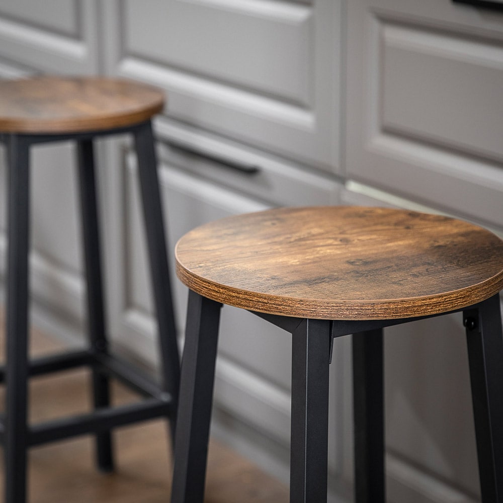 Barstolar 65 cm - Rustik Brun och Svart