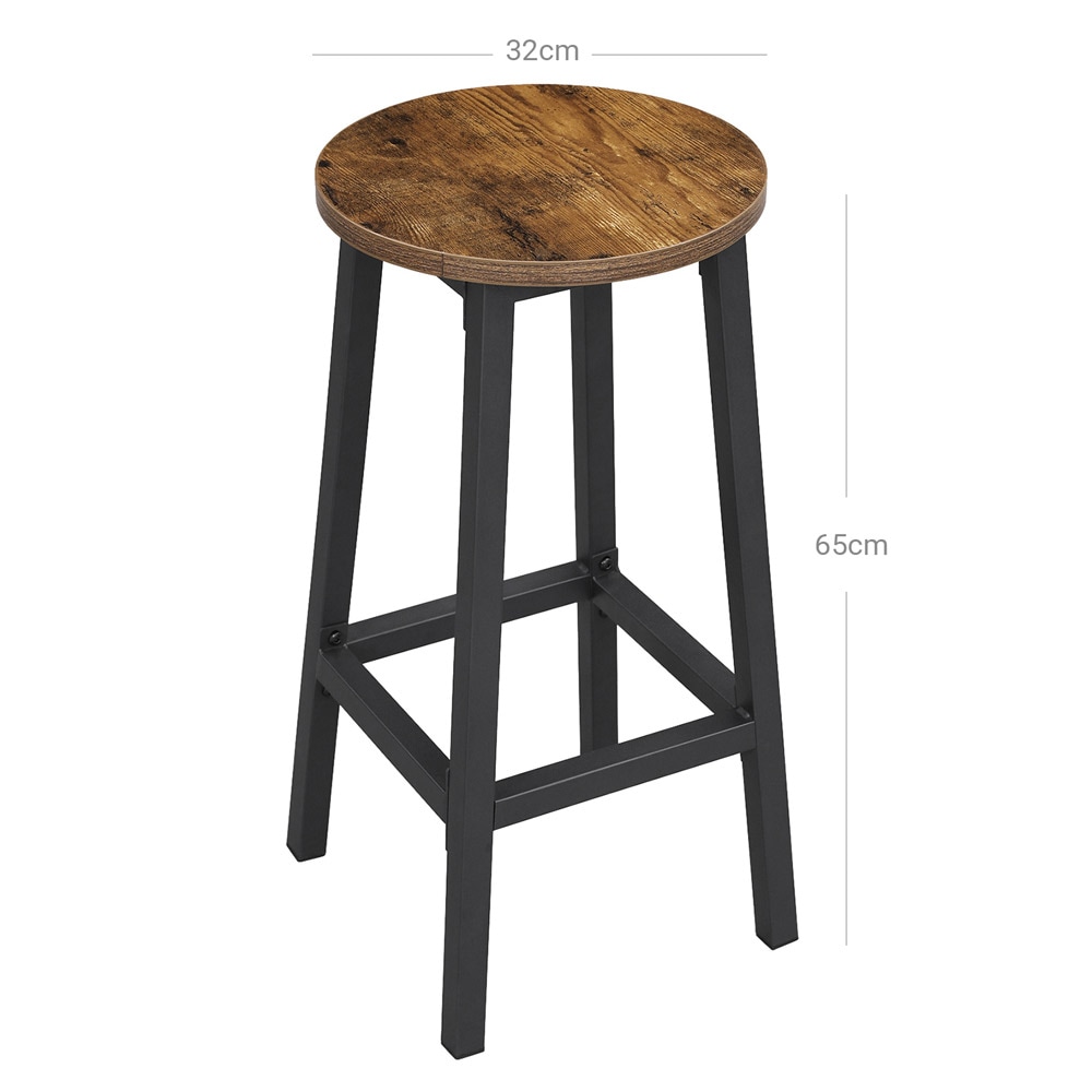 Barstolar 65 cm - Rustik Brun och Svart