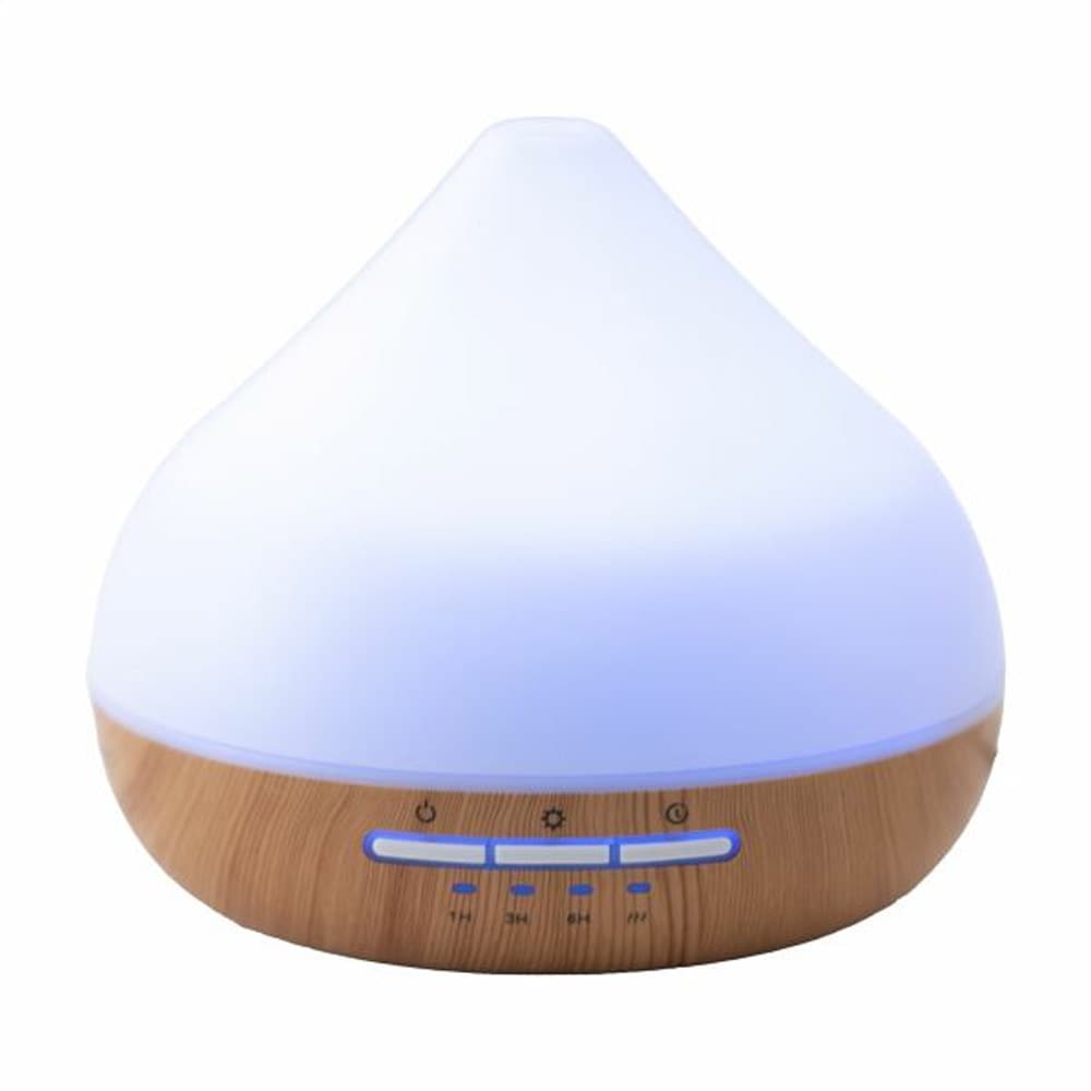 Aromadiffusor med LED og timer - Hvid/træ