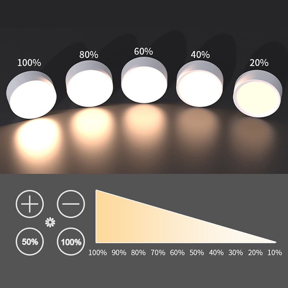 Trådlösa LED-spotlights 6-pack / pucklampor med fjärrkontroll / dimbar skåpbelysning
