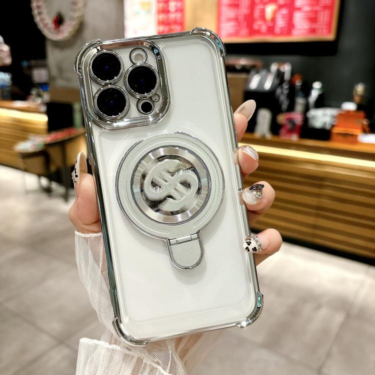 Bakskal med MagSafe + linsskydd till iPhone 15 Pro Max - Silver