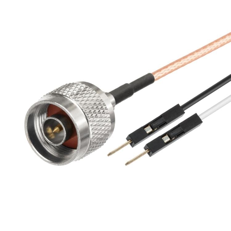 RF-testkabel N-hane till 2x DuPont – 0,3 meter RG316