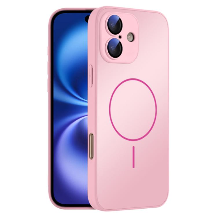 Bakskal i härdat glas med MagSafe till iPhone 16 Plus - Rosa