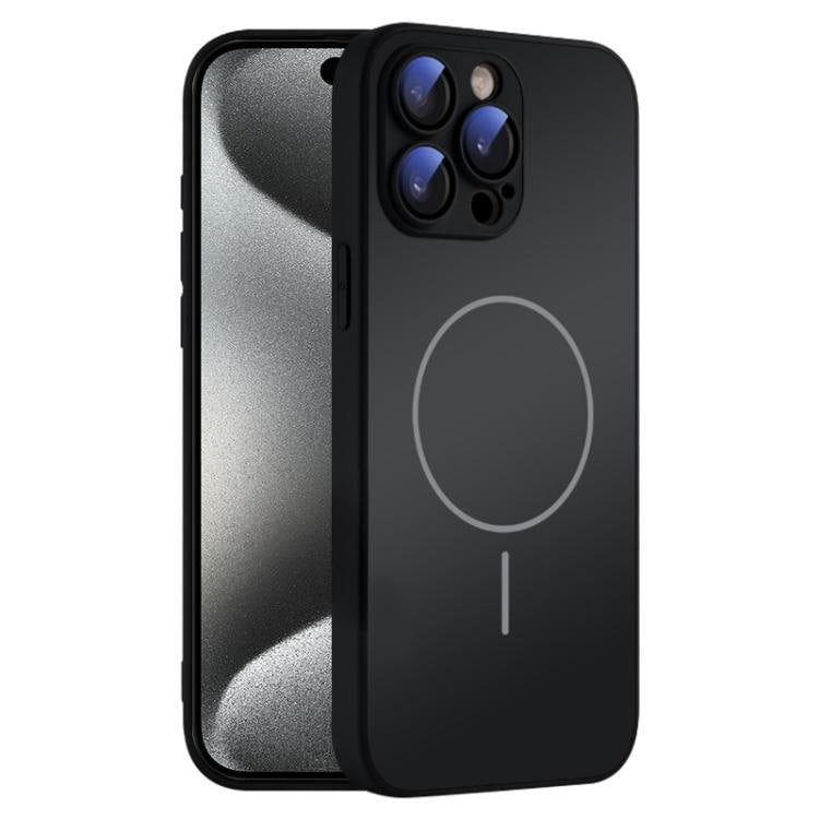 Bakskal i härdat glas med MagSafe till iPhone 15 Pro Max - Svart