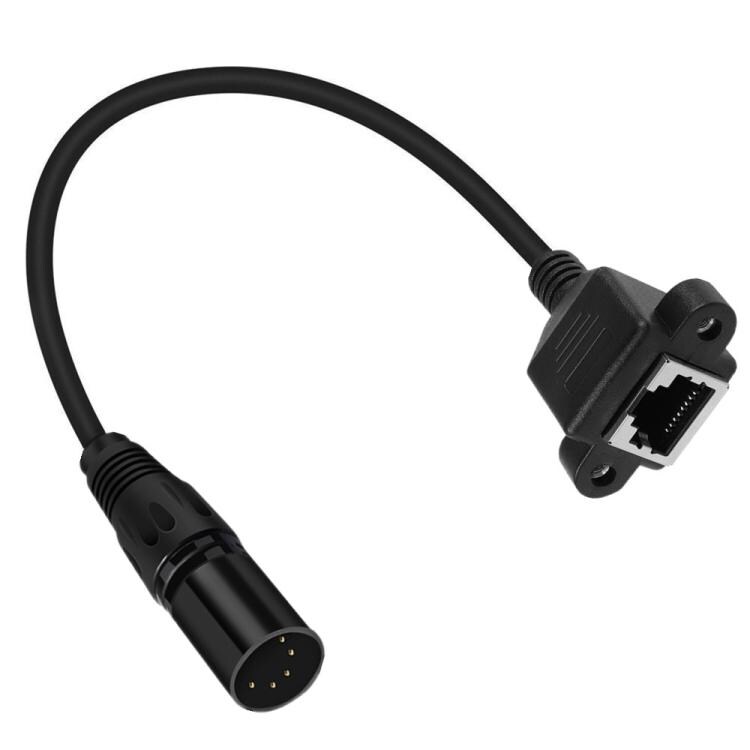 Ljudkabel XLR 5-Pin Hane till RJ45 Hona 30cm - Svart