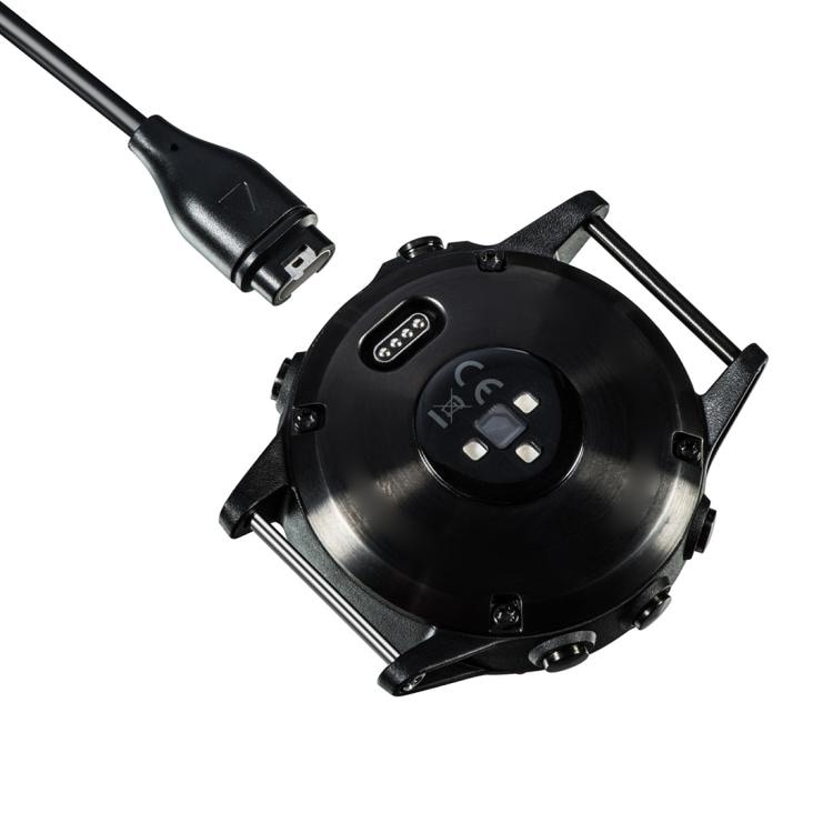 USB-laddare till Garmin Fenix, Instinct, Forerunner m.fl. – 1 m Svart