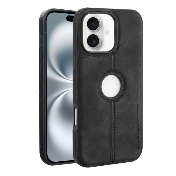 Konstläderskal till iPhone 16 Plus - Svart