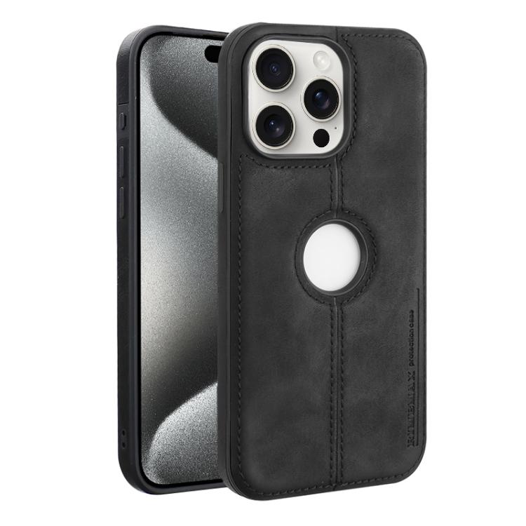 Konstläderskal till iPhone 15 Pro - Svart