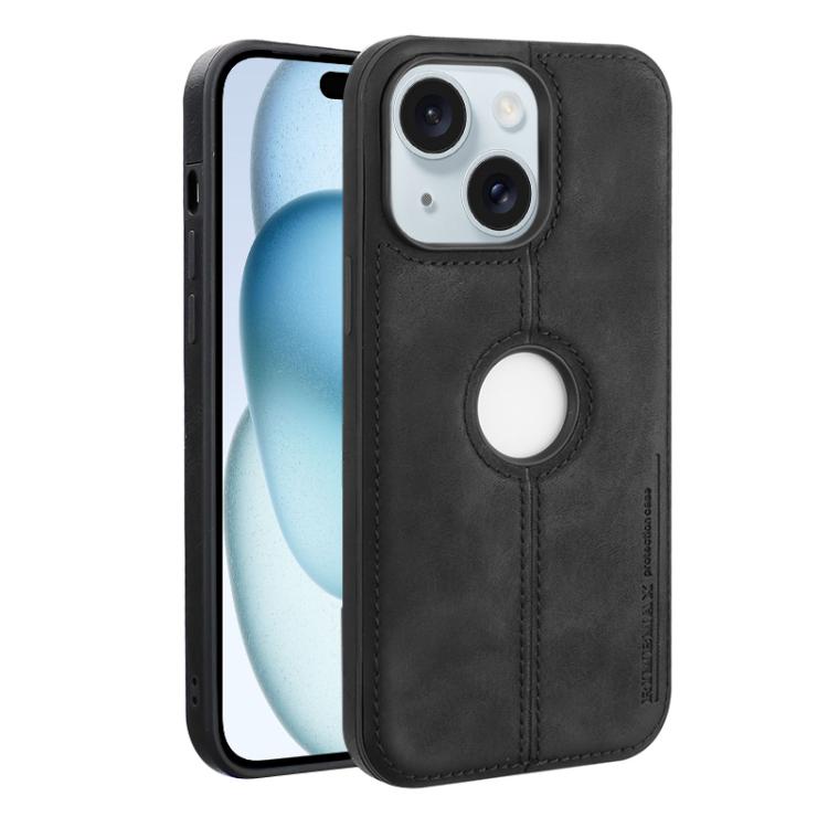 Konstläderskal till iPhone 15 Plus - Svart