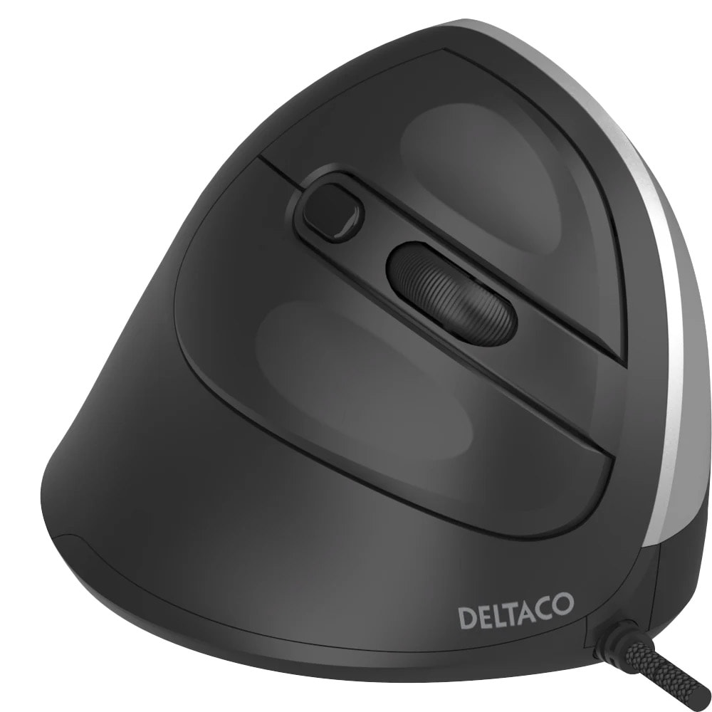 Deltaco trådad vertikal mus med justerbar DPI (1000–1600)