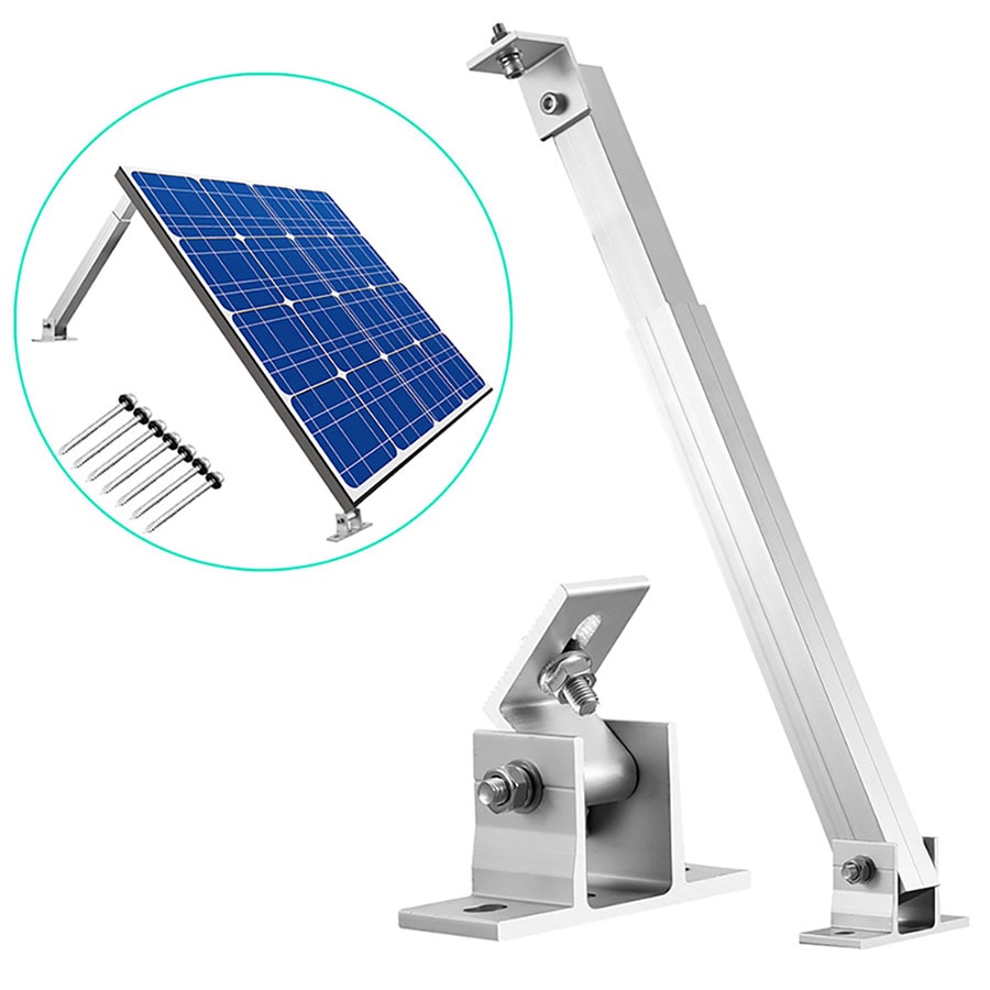 Justerbart fäste i aluminium för solpanel – fram- och bakstöd