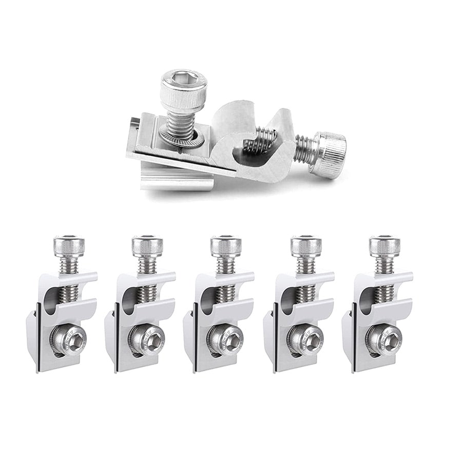 Jordningsklämma i aluminium för solcellsinstallation – 6-pack