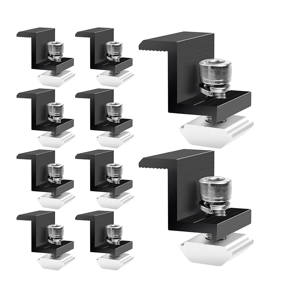Ändklämma i aluminium – 30 mm fäste för solpaneler, 10-pack