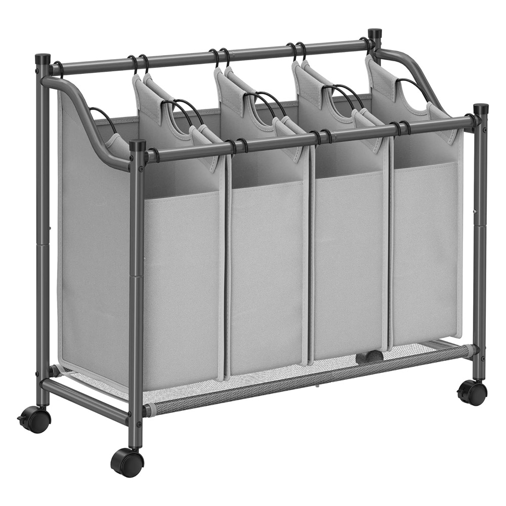 Tvättkorgar på hjul med 4 avtagbara påsar – 140 liter