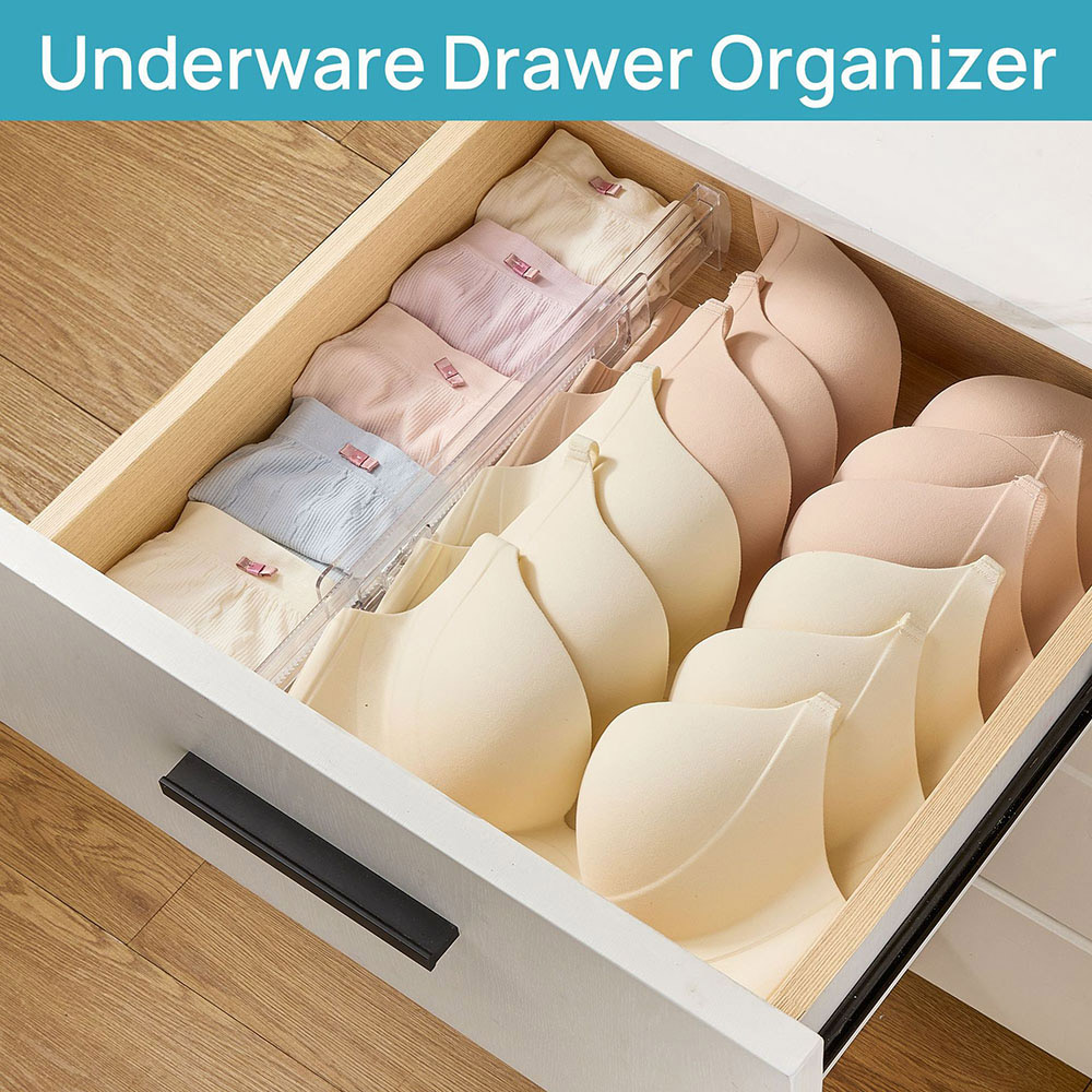 Transparenta utdragbara avdelare för lådor 8-pack 33-53cm