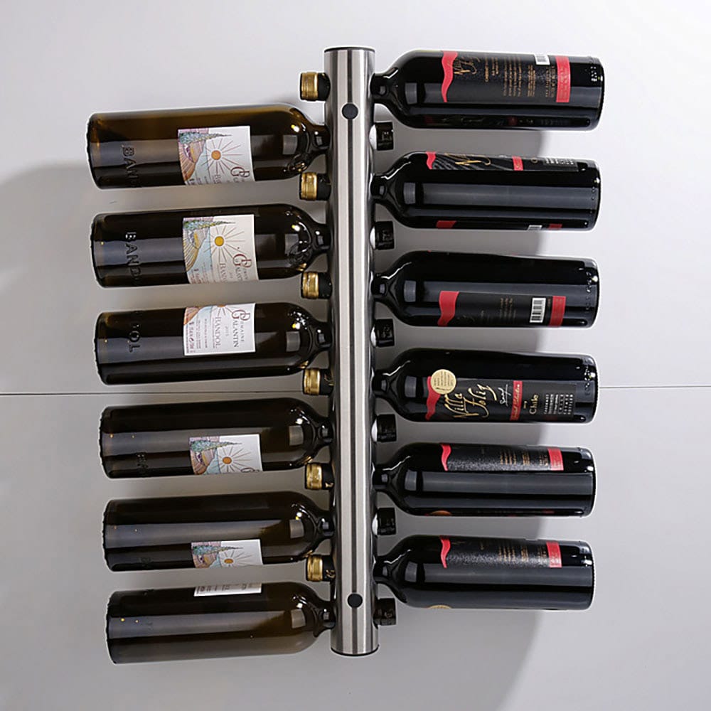 Vinställ i rostfritt stål för 12 flaskor, 62 cm
