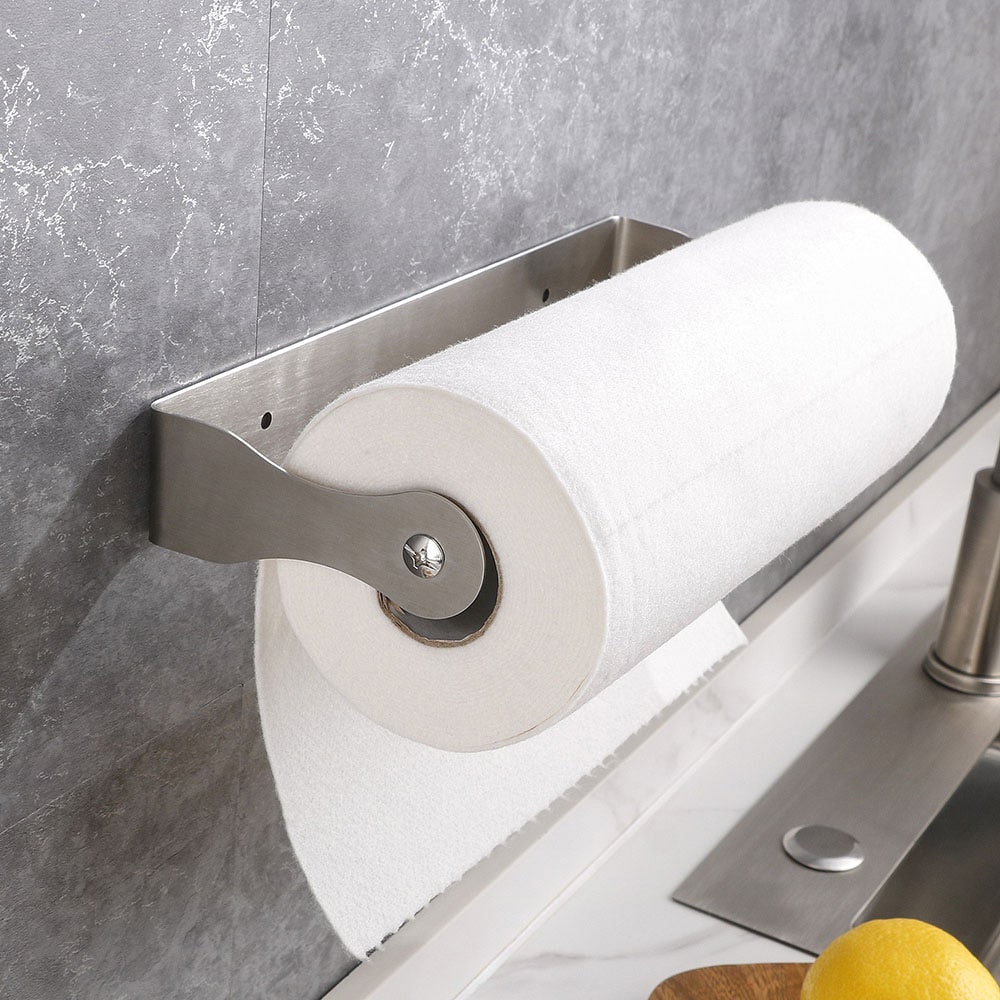 Pappershållare för hushållspapper i rostfritt stål