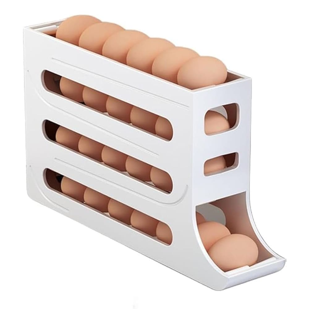 Äggförvaringslåda för kylskåp – rullande design med stor kapacitet