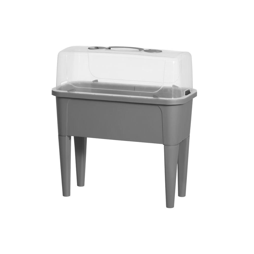 Odlingslåda med ben och justerbart miniväxthuslock, 68 L