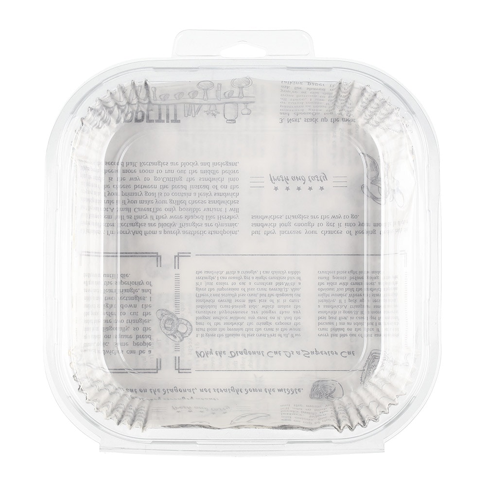 Skyddspapper till airfryer fyrkantiga, 50-pack – Ø 25/20 cm med handtag