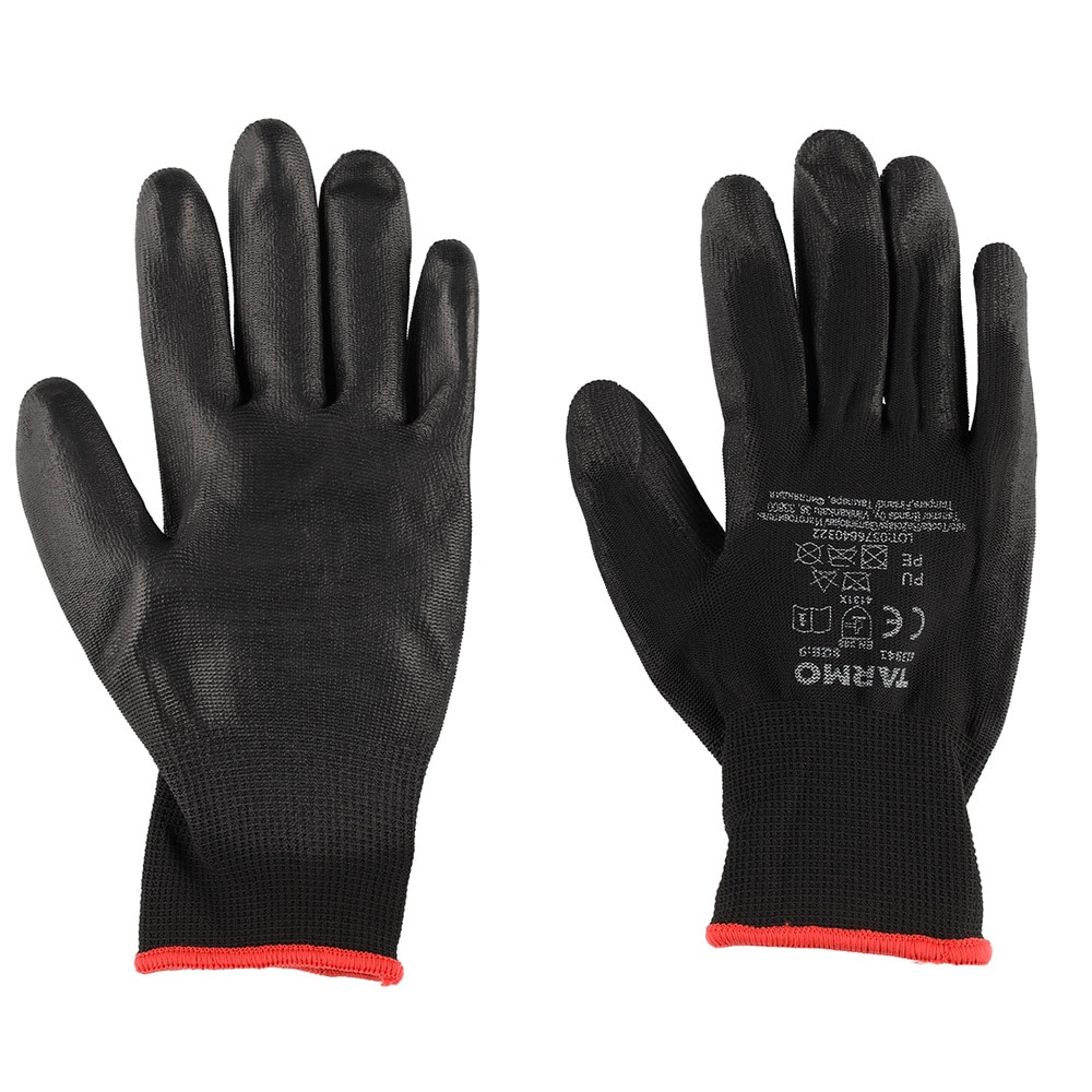 Montörshandskar storlek 9 – 10-pack med PU-beläggning