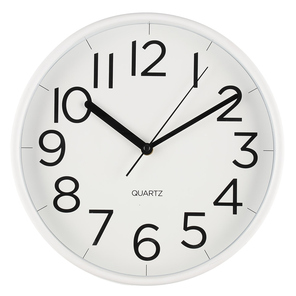 Väggklocka Tiempo 30 cm med tyst mekanism - Vit