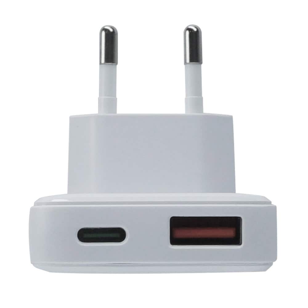Qualo GaN Slimmad Väggladdare med USB och PD USB-C 45W - Vit