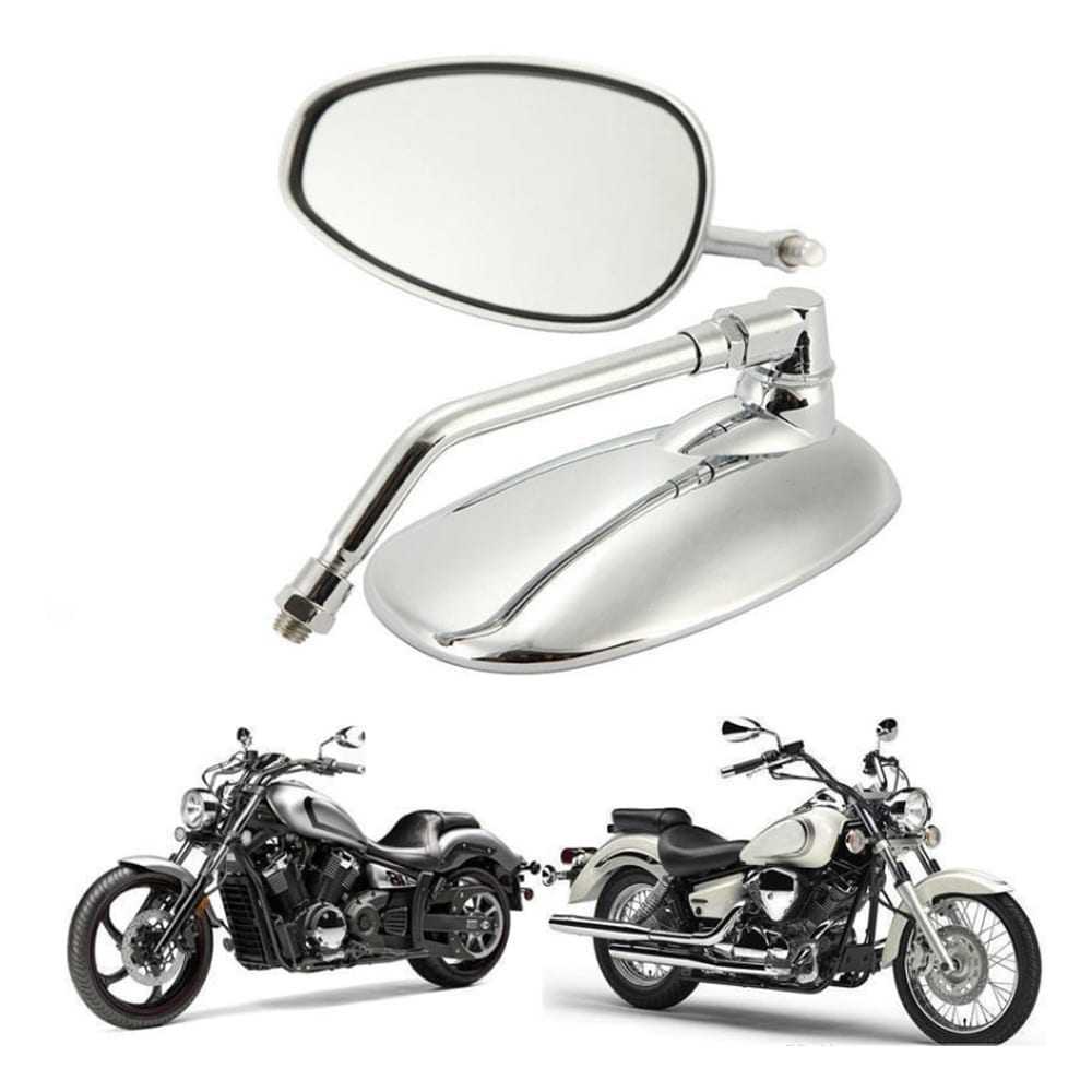 Sidospeglar till motorcykel – silver, för 10 mm fäste