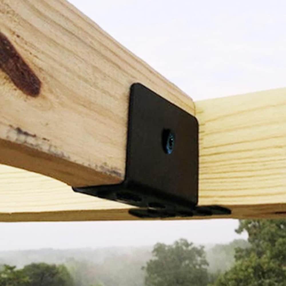 Bjelkesko for pergola i rustfritt stål, 4-pk