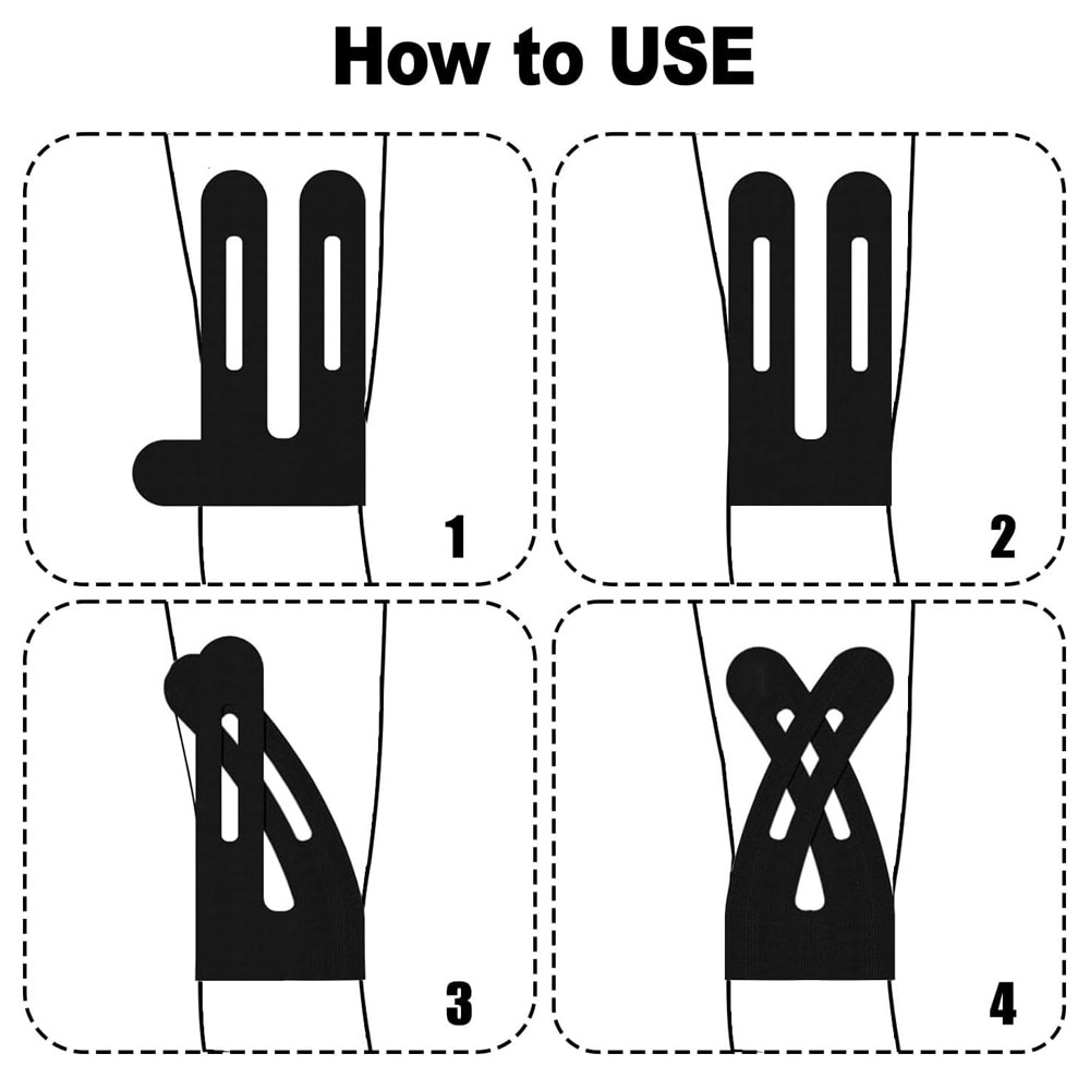 Kinesiologisk tape for kne 22×25 cm - Svart