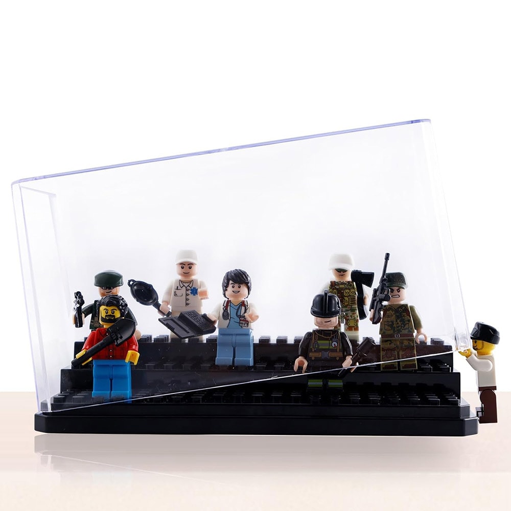 Displaylåda för legofigurer 18 × 9,3 × 8 cm