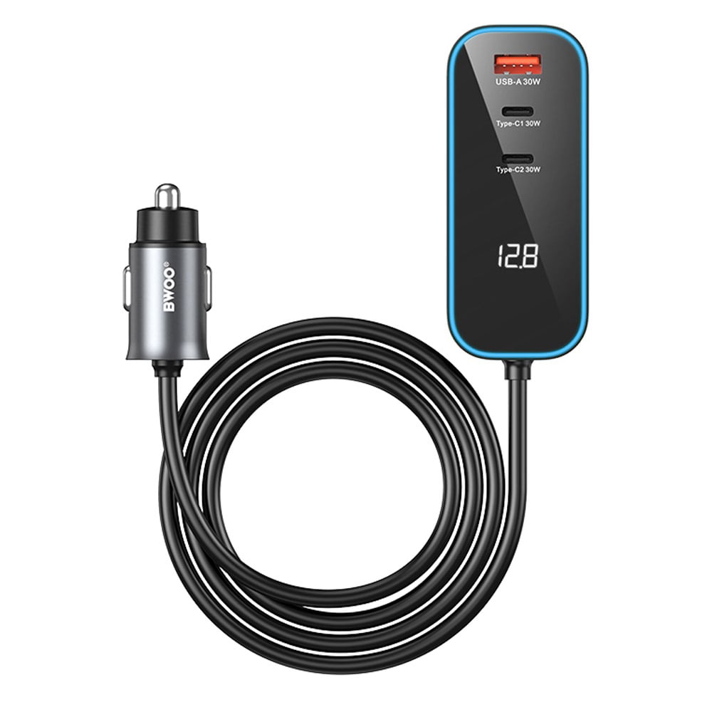BWOO Billaddare med 2xUSB och 2xUSB-C PD 30W