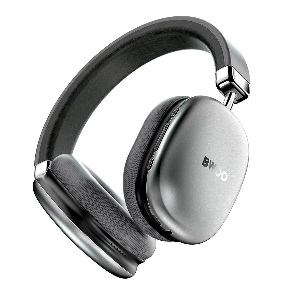 BWOO over-ear trådlösa hörlurar med Bluetooth 5.3 och TF-stöd – grå