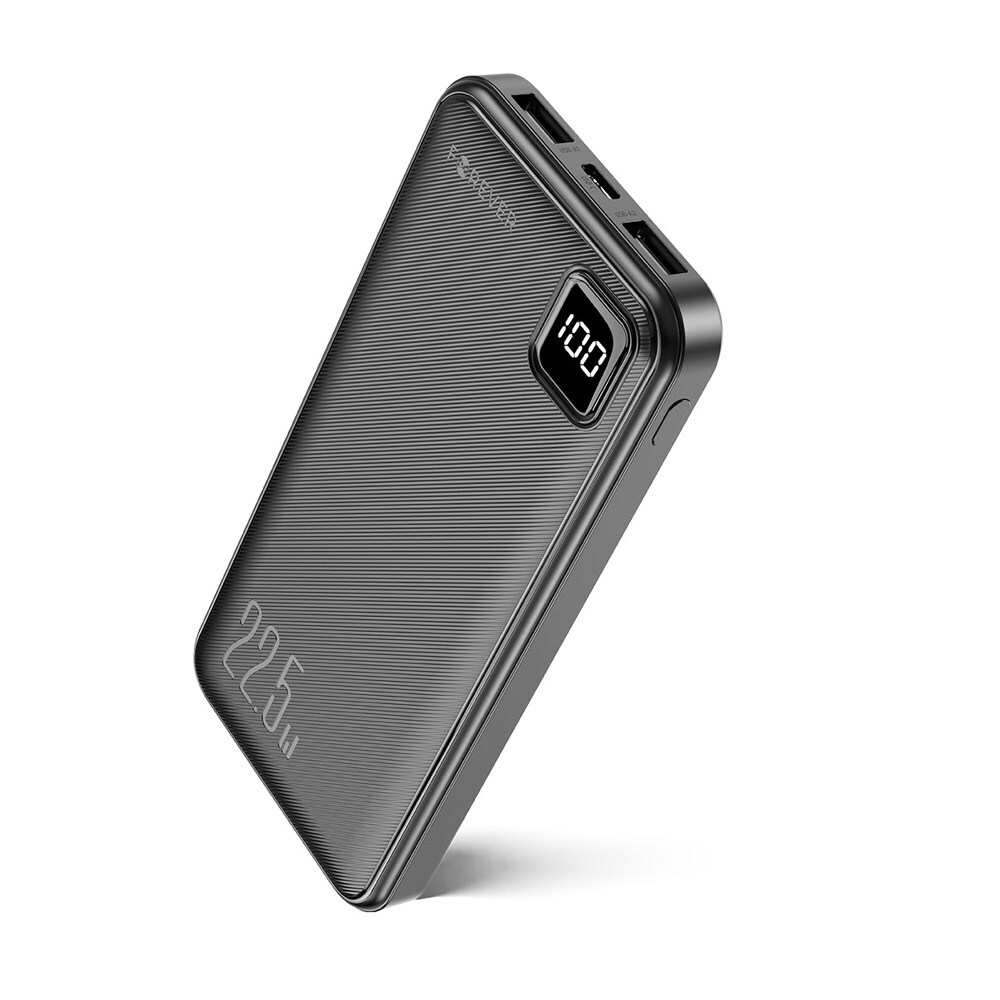 Forever Powerbank 10000mAh 22,5W med USB-C PD och USB QC  - Svart