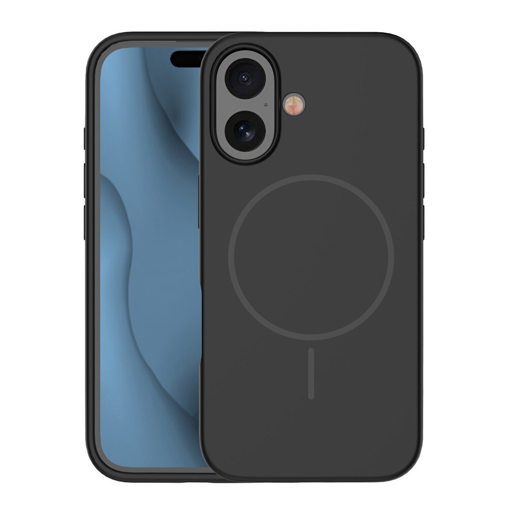 MagSafe-kompatibelt silikonskal för iPhone 17 – Svart