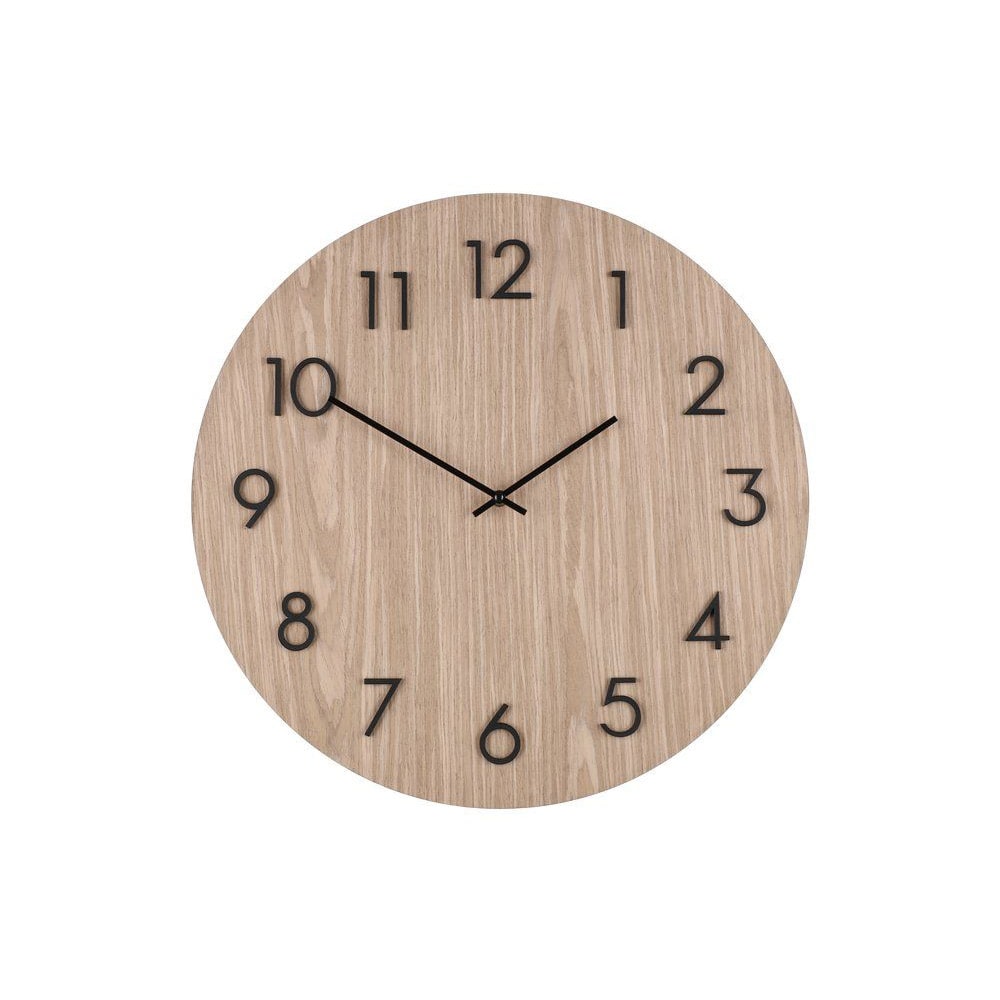 Väggklocka 50 cm – analog, trälook