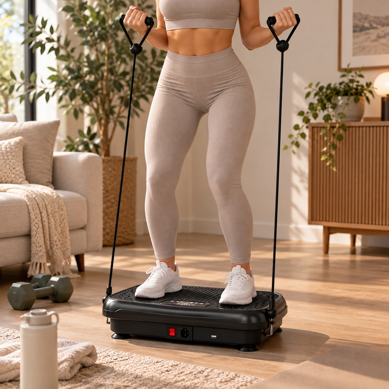 Vibrationsplatta med LCD-display 44 cm - Svart / Vibrationsplattform / Träningsplatta / Vibro Shaper
