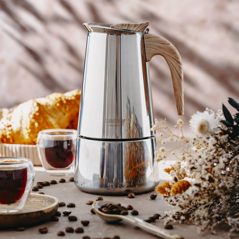 Mokabryggare 320 ml i rostfritt stål – för induktion och alla spishällar