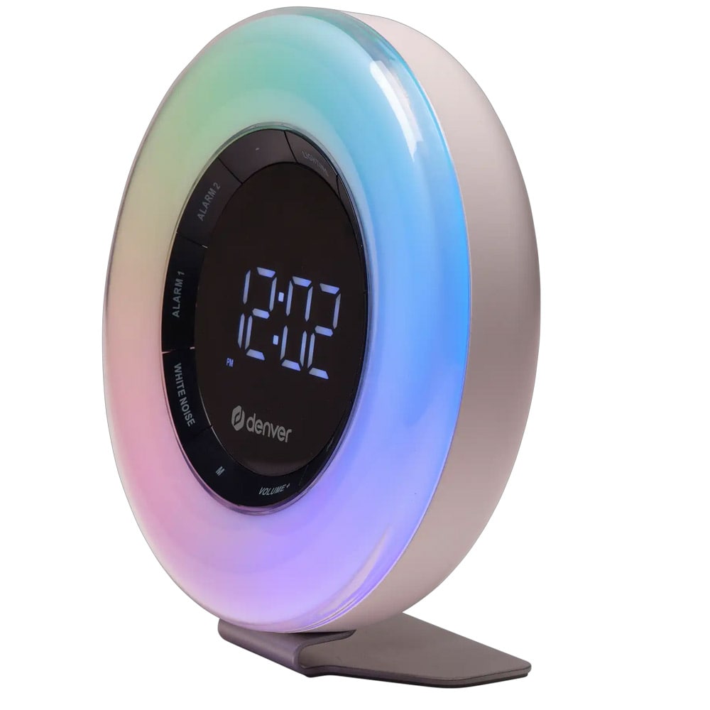 Väckarklocka med wake-up light och FM-radio