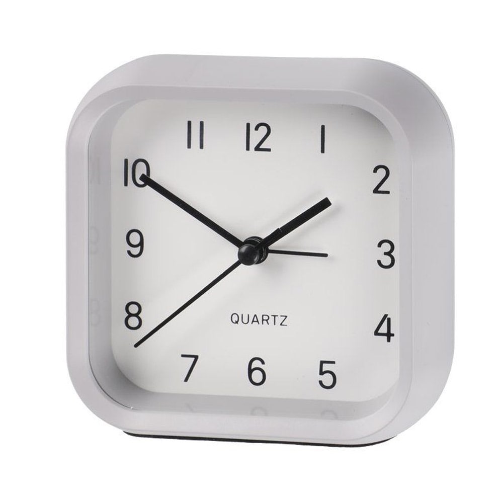 Batteridriven Analog Väckarklocka Glocube - Ljusgrå