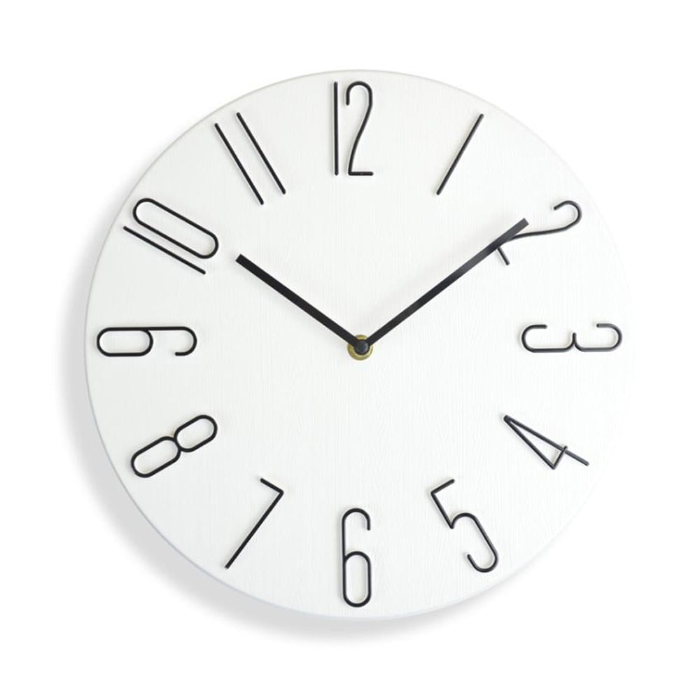 Minimalistisk Analog Väggklocka 30cm - Vit