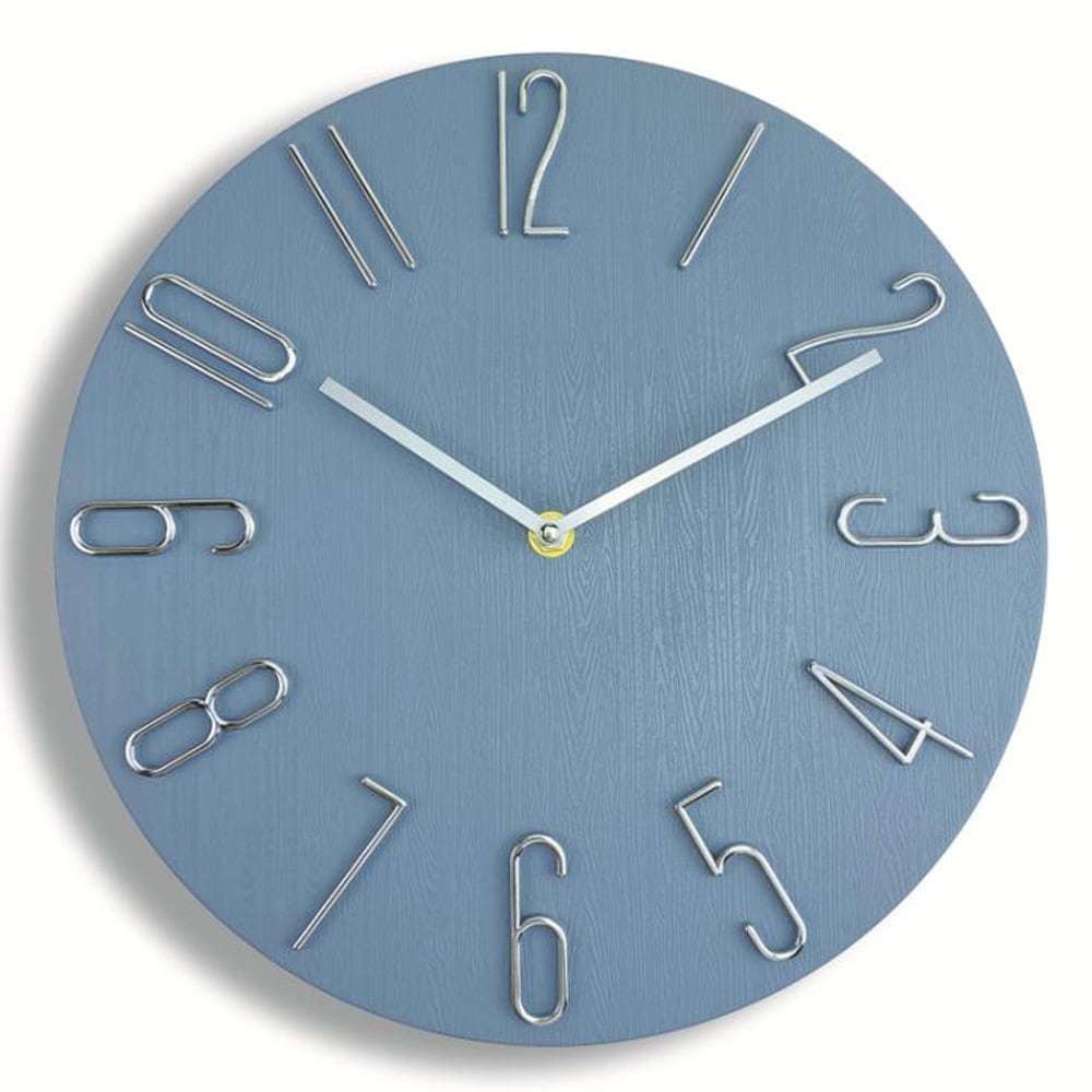 Minimalistisk Analog Väggklocka 30cm - Blå