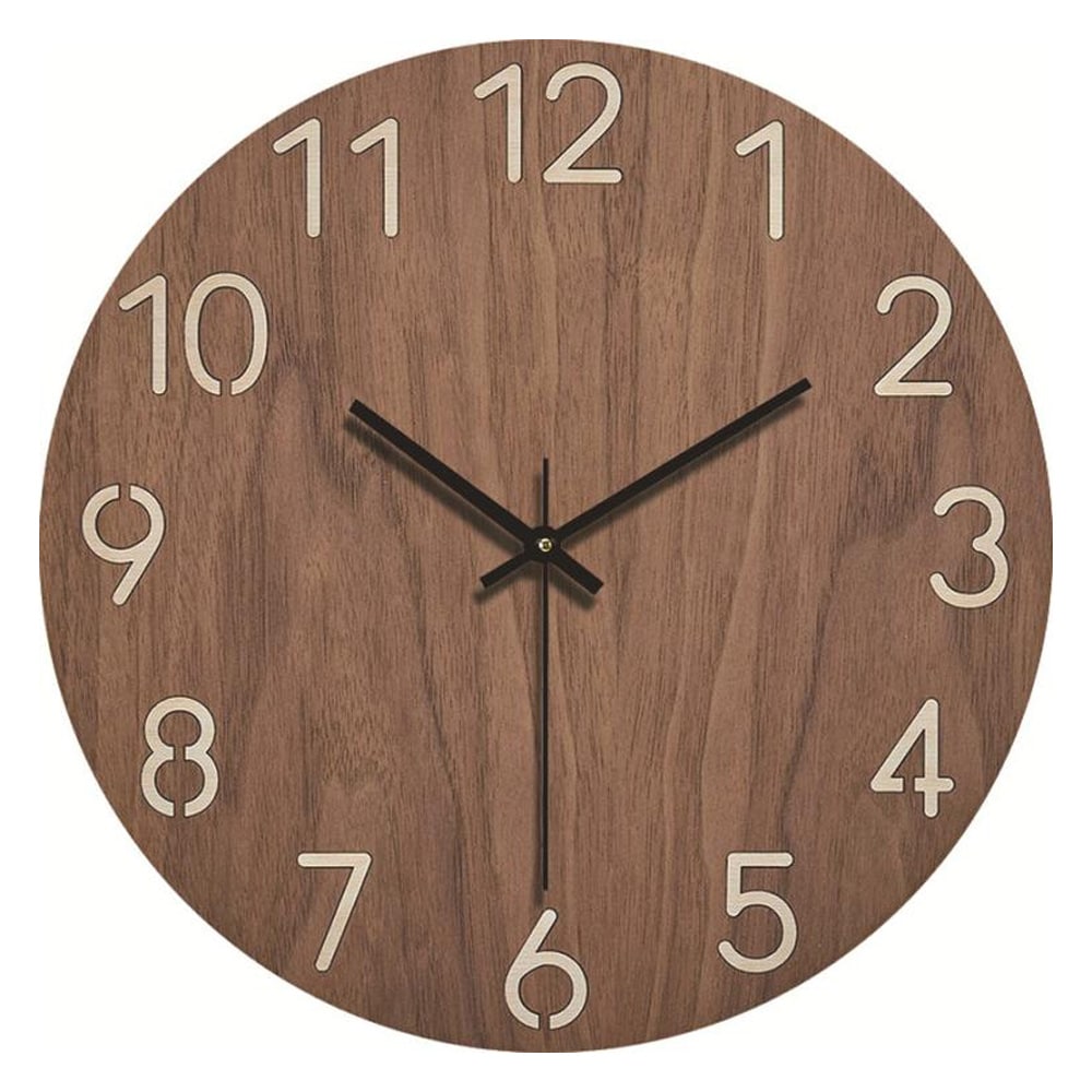 Analog Väggklocka 30cm - Trä