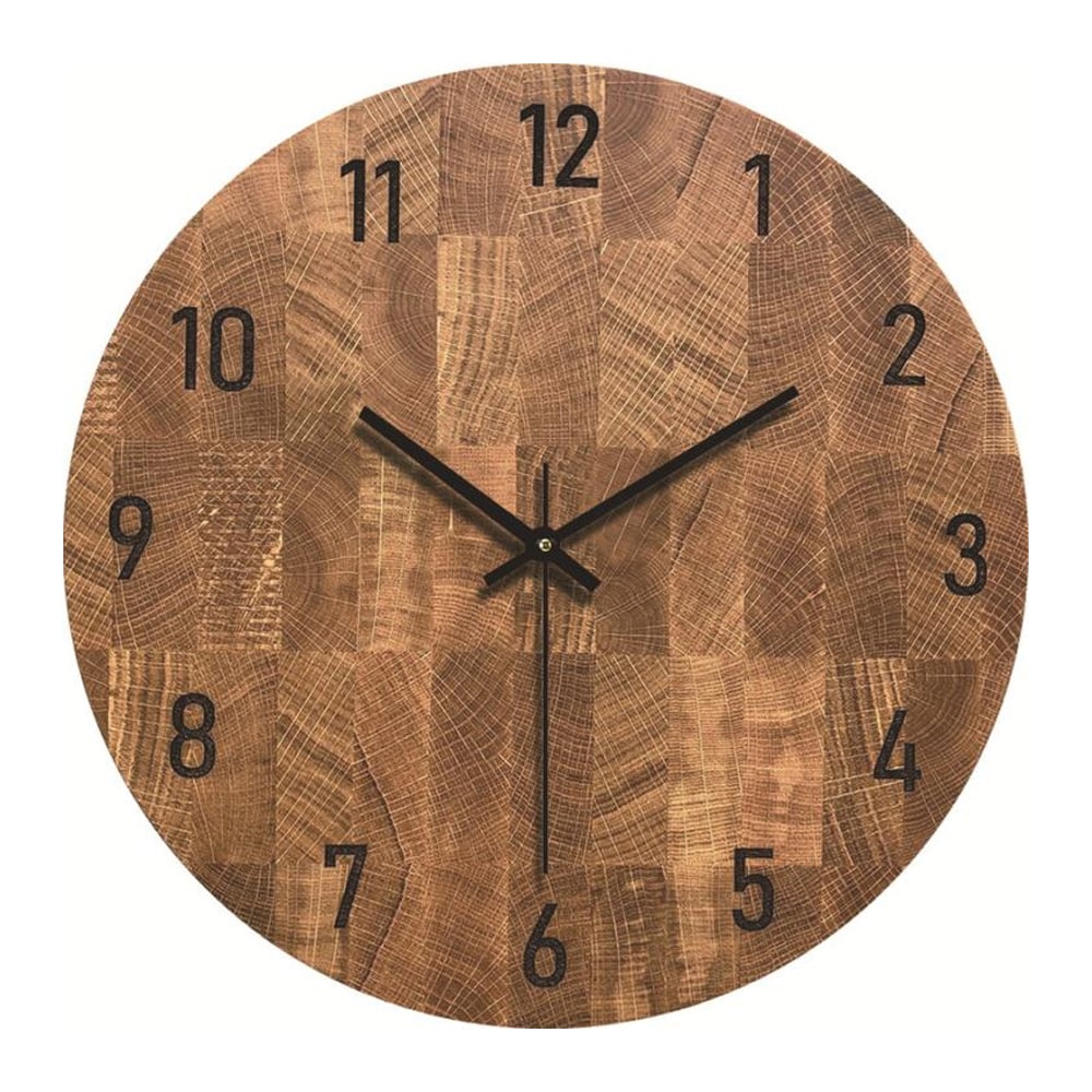 Analog Väggklocka med svarta siffror 30cm - Trä