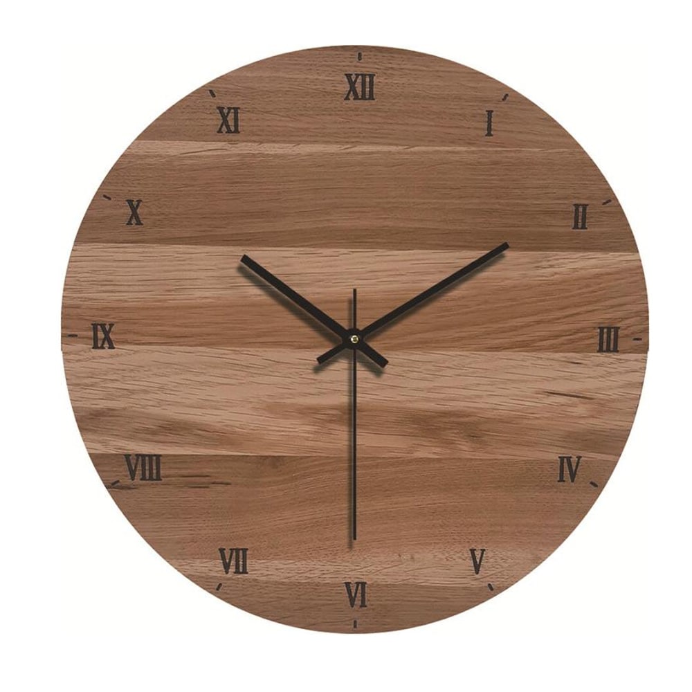 Analog Väggklocka med romerska siffror 30cm - Trä / Svart