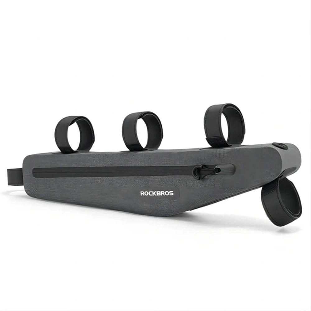 Grå cykelväska för ram – vattentät